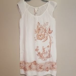 MLLP white shift sheer dress